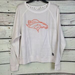 DKNY Sport NFL Broncos White Mesh Pullover Jersey Size L